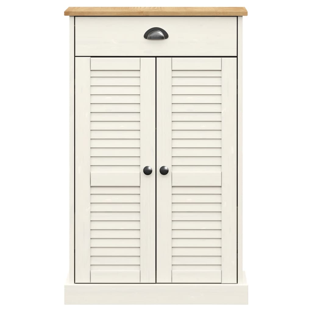 Schuhschrank VIGO Weiß 60x35x96 cm Massivholz Kiefer