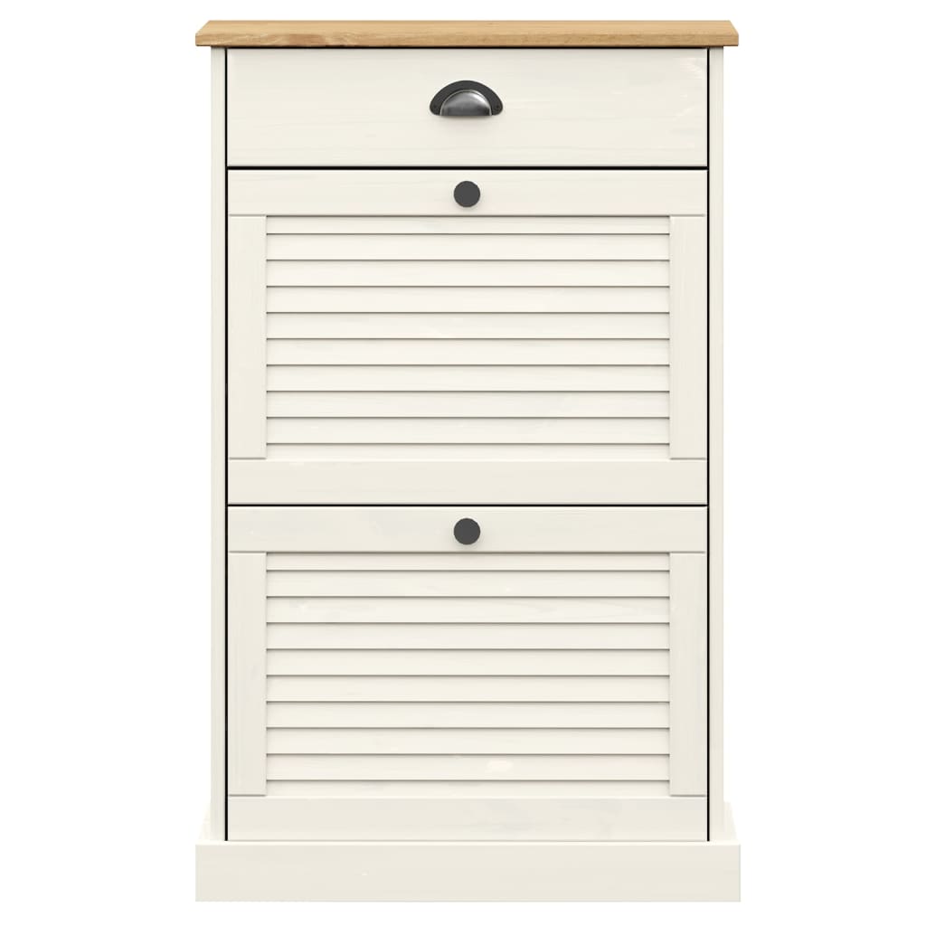 Schuhschrank VIGO 60x35x96 cm Weiß Massivholz Kiefer