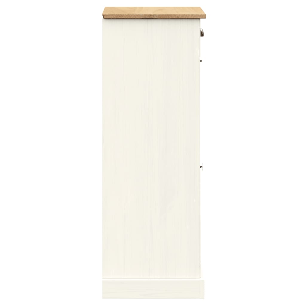 Schuhschrank VIGO 60x35x96 cm Weiß Massivholz Kiefer