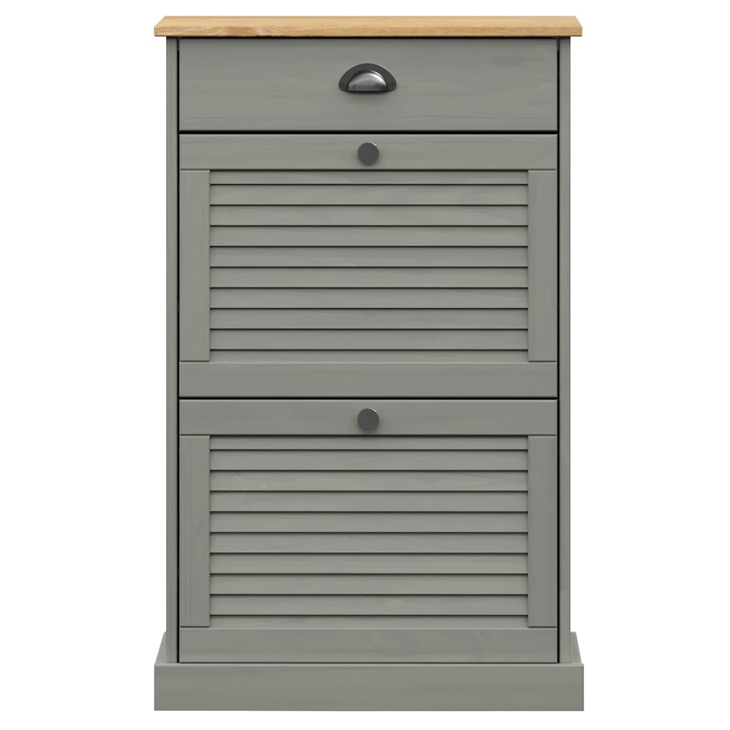 Schuhschrank VIGO 60x35x96 cm Grau Massivholz Kiefer