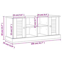 Thumbnail for Schuhbank VIGO Grau 106x35x40 cm Massivholz Kiefer