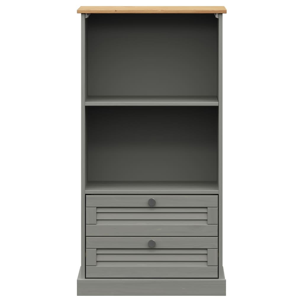 Bücherregal VIGO Grau 60x35x114,5 cm Massivholz Kiefer