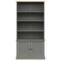 Thumbnail for Bücherregal VIGO Grau 85x35x170 cm Massivholz Kiefer