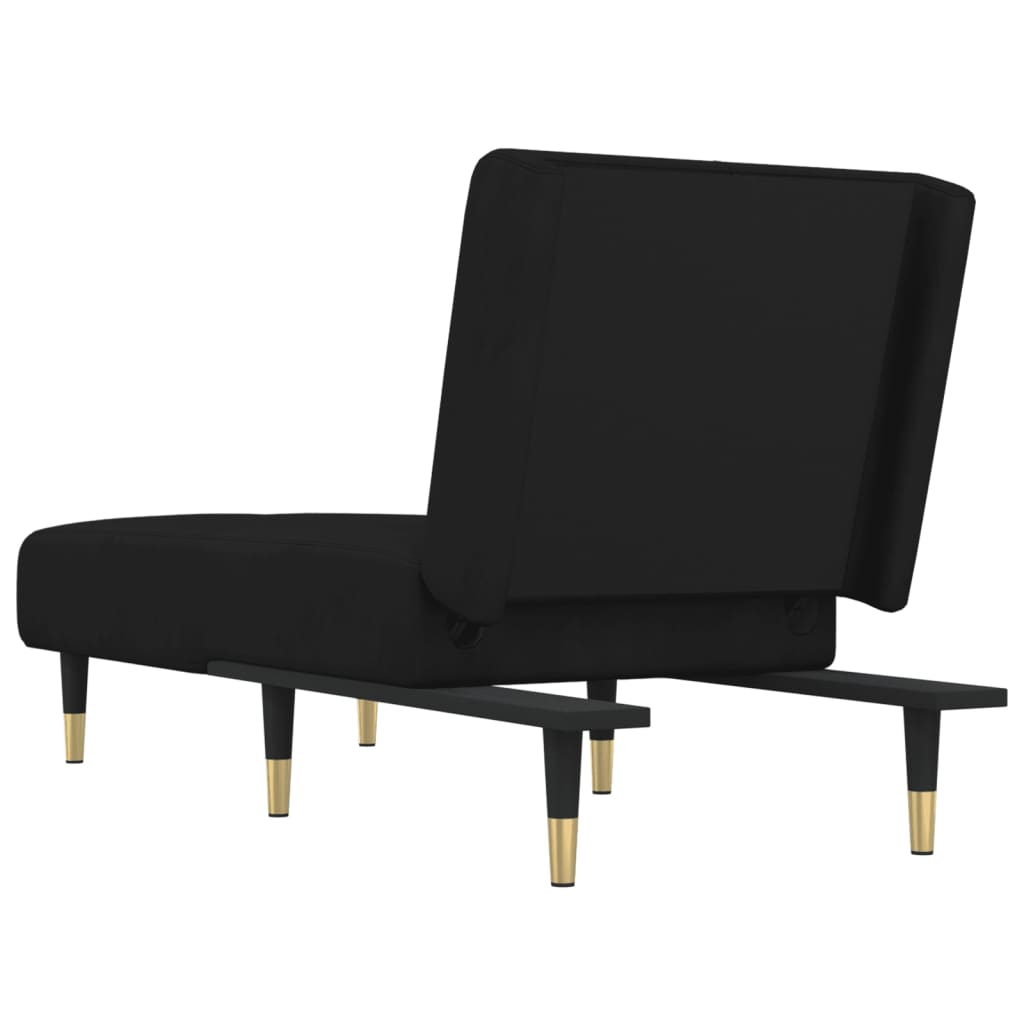Chaiselongue Schwarz Samt
