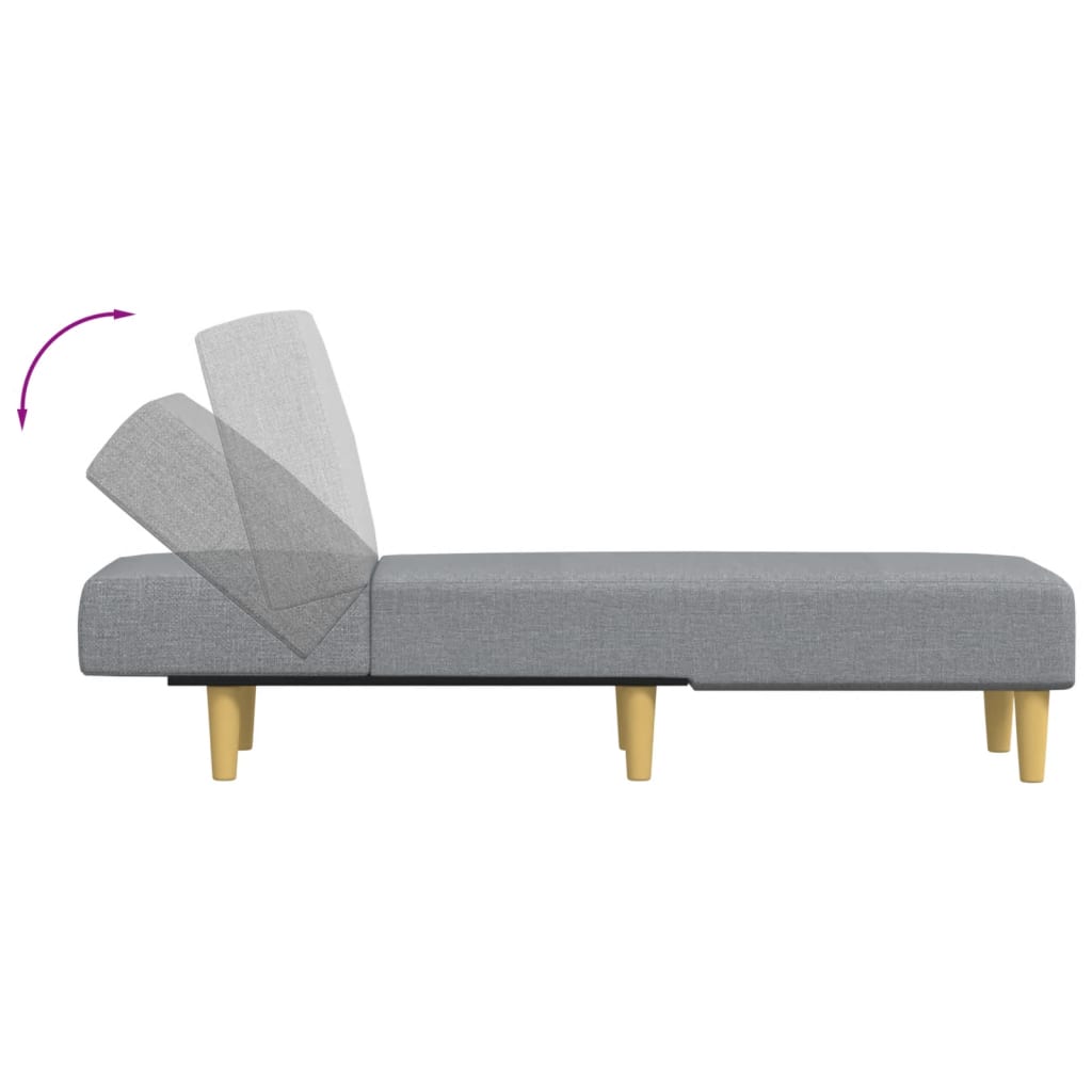 Chaiselongue Hellgrau Stoff