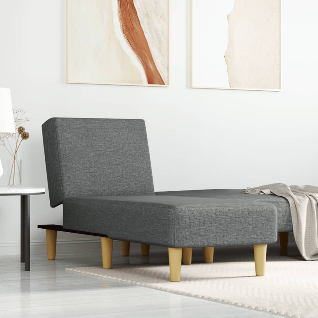 Chaiselongue Dunkelgrau Stoff