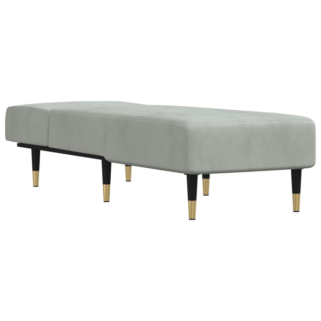 Chaiselongue Hellgrau Samt