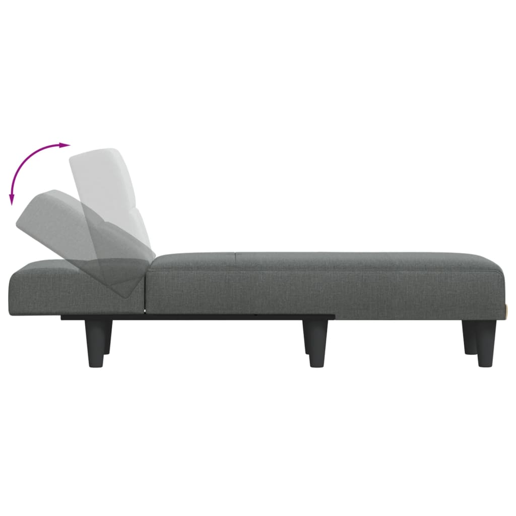Chaiselongue Dunkelgrau Stoff