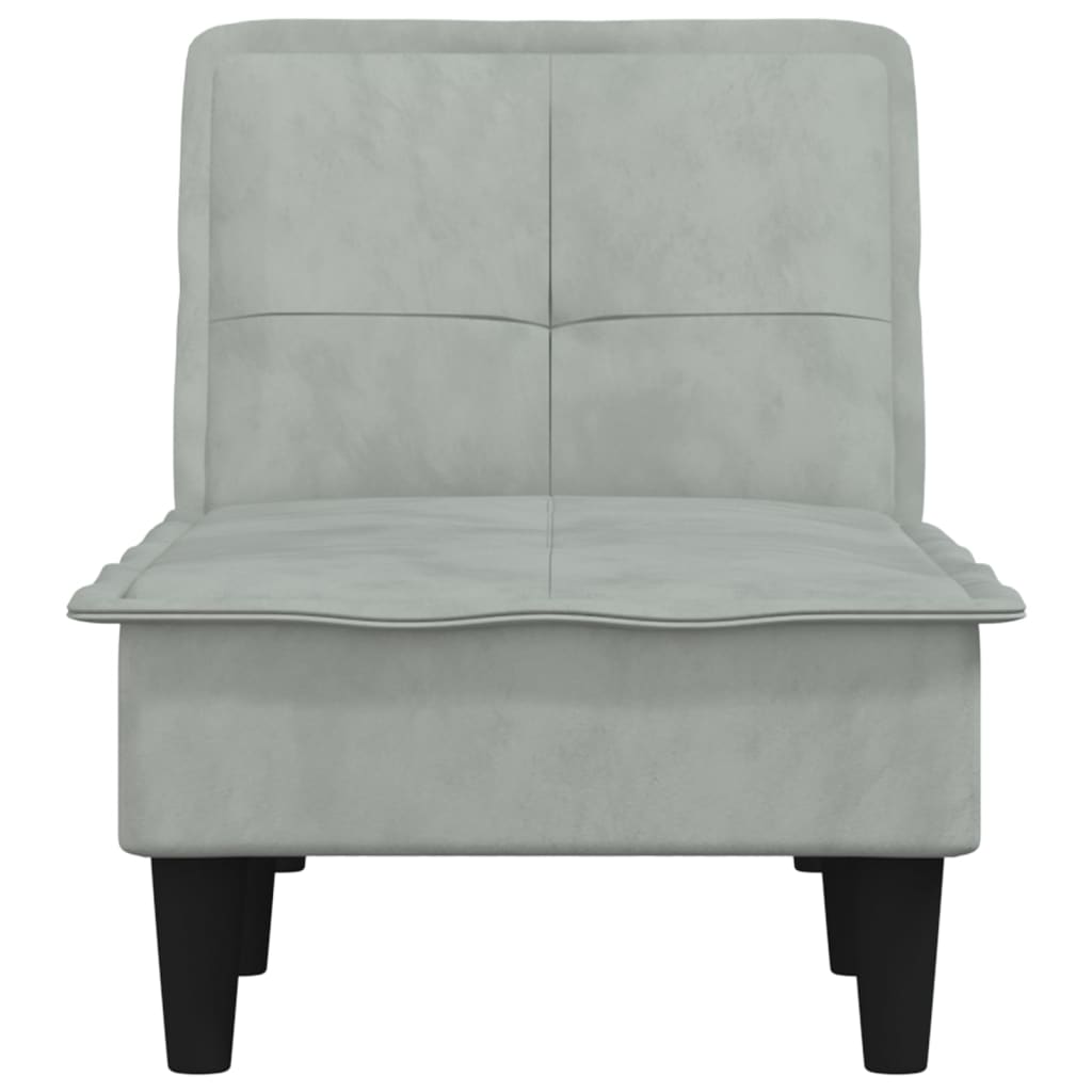 Chaiselongue Hellgrau Samt