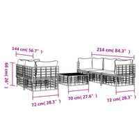 Thumbnail for 6-tlg. Garten-Lounge-Set mit Kissen Anthrazit Poly Rattan