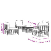 Thumbnail for 5-tlg. Garten-Lounge-Set mit Kissen Anthrazit Poly Rattan