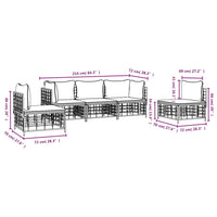 Thumbnail for 5-tlg. Garten-Lounge-Set mit Kissen Anthrazit Poly Rattan