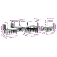 Thumbnail for 6-tlg. Garten-Lounge-Set mit Kissen Anthrazit Poly Rattan