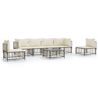 Thumbnail for 7-tlg. Garten-Lounge-Set mit Kissen Anthrazit Poly Rattan