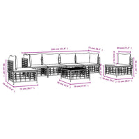 Thumbnail for 7-tlg. Garten-Lounge-Set mit Kissen Anthrazit Poly Rattan