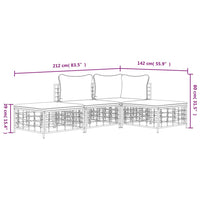 Thumbnail for 4-tlg. Garten-Lounge-Set mit Kissen Anthrazit Poly Rattan