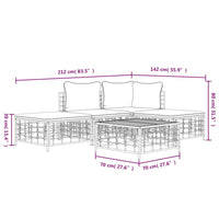Thumbnail for 5-tlg. Garten-Lounge-Set mit Kissen Anthrazit Poly Rattan