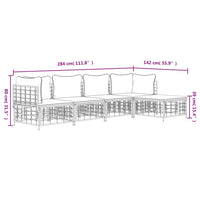 Thumbnail for 5-tlg. Garten-Lounge-Set mit Kissen Anthrazit Poly Rattan