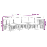 Thumbnail for 4-tlg. Garten-Lounge-Set mit Kissen Anthrazit Poly Rattan