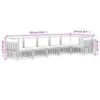 Thumbnail for 6-tlg. Garten-Lounge-Set mit Kissen Anthrazit Poly Rattan