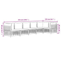 Thumbnail for 6-tlg. Garten-Lounge-Set mit Kissen Anthrazit Poly Rattan