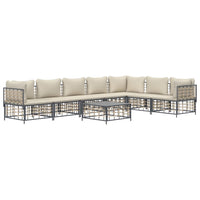 Thumbnail for 8-tlg. Garten-Lounge-Set mit Kissen Anthrazit Poly Rattan