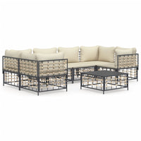 Thumbnail for 7-tlg. Garten-Lounge-Set mit Kissen Anthrazit Poly Rattan