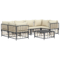 Thumbnail for 7-tlg. Garten-Lounge-Set mit Kissen Anthrazit Poly Rattan