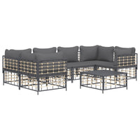 Thumbnail for 7-tlg. Garten-Lounge-Set mit Kissen Anthrazit Poly Rattan