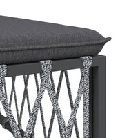 Thumbnail for 4-tlg. Garten-Lounge-Set mit Kissen Anthrazit Stahl