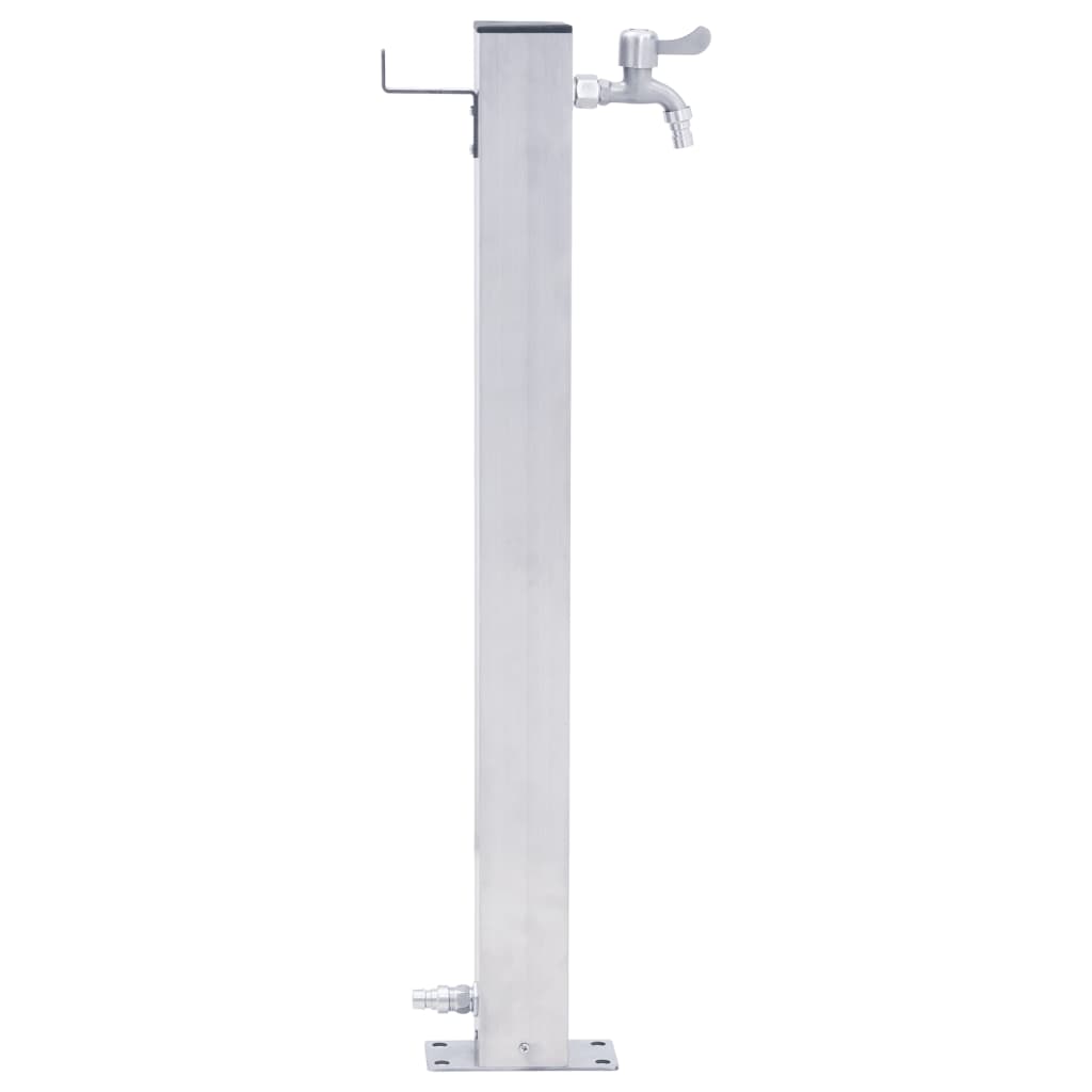 Wassersäule für den Garten 100 cm Edelstahl Quadratisch