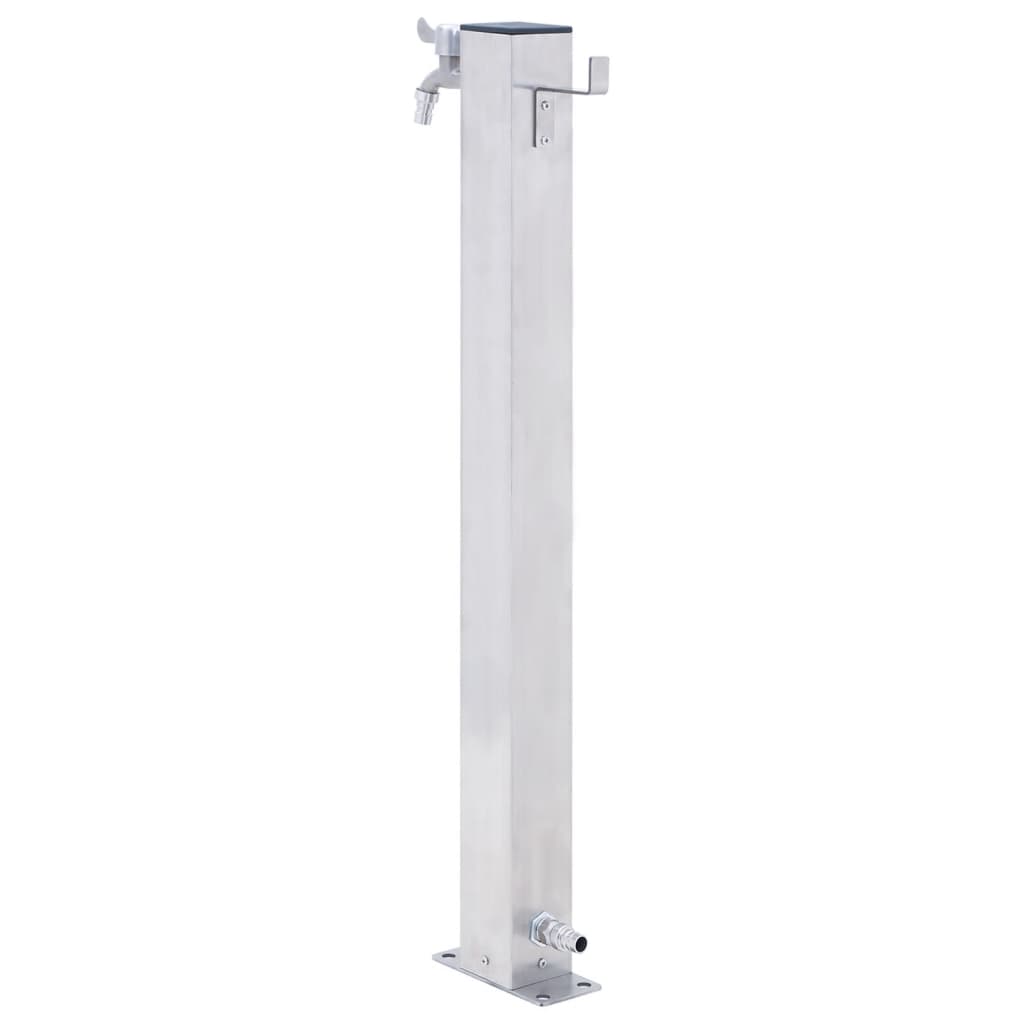 Wassersäule für den Garten 100 cm Edelstahl Quadratisch