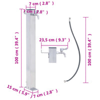 Thumbnail for Wassersäule für den Garten 100 cm Edelstahl Quadratisch