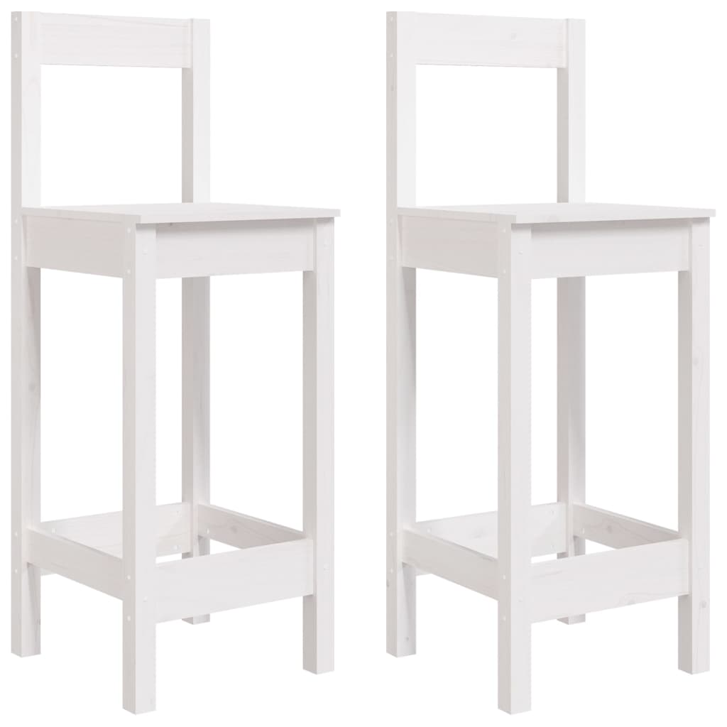 Barhocker 2 Stk. Weiß 40x41,5x112 cm Massivholz Kiefer