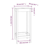 Thumbnail for Bartisch 50x50x110 cm Massivholz Kiefer