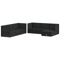 Thumbnail for 7-tlg. Garten-Lounge-Set mit Kissen Schwarz Poly Rattan