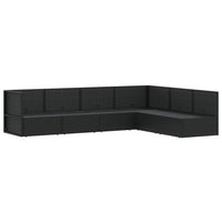 Thumbnail for 6-tlg. Garten-Lounge-Set mit Kissen Schwarz Poly Rattan