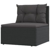 Thumbnail for 6-tlg. Garten-Lounge-Set mit Kissen Schwarz Poly Rattan