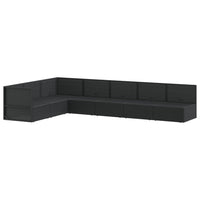 Thumbnail for 7-tlg. Garten-Lounge-Set mit Kissen Schwarz Poly Rattan