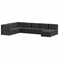 Thumbnail for 8-tlg. Garten-Lounge-Set mit Kissen Schwarz Poly Rattan