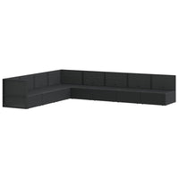 Thumbnail for 8-tlg. Garten-Lounge-Set mit Kissen Schwarz Poly Rattan