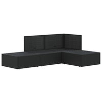 Thumbnail for 4-tlg. Garten-Lounge-Set mit Kissen Schwarz Poly Rattan