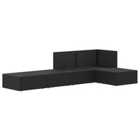 Thumbnail for 5-tlg. Garten-Lounge-Set mit Kissen Schwarz Poly Rattan