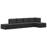 Thumbnail for 6-tlg. Garten-Lounge-Set mit Kissen Schwarz Poly Rattan