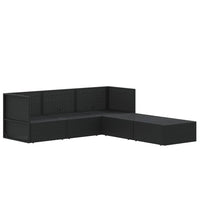 Thumbnail for 5-tlg. Garten-Lounge-Set mit Kissen Schwarz Poly Rattan