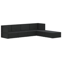 Thumbnail for 6-tlg. Garten-Lounge-Set mit Kissen Schwarz Poly Rattan