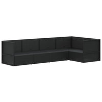 Thumbnail for 5-tlg. Garten-Lounge-Set mit Kissen Schwarz Poly Rattan