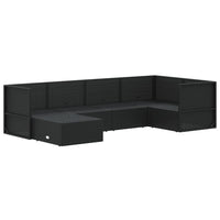Thumbnail for 6-tlg. Garten-Lounge-Set mit Kissen Schwarz Poly Rattan