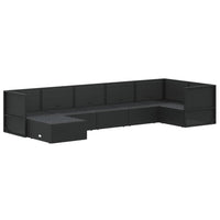 Thumbnail for 7-tlg. Garten-Lounge-Set mit Kissen Schwarz Poly Rattan