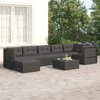 Thumbnail for 7-tlg. Garten-Lounge-Set mit Kissen Schwarz Poly Rattan